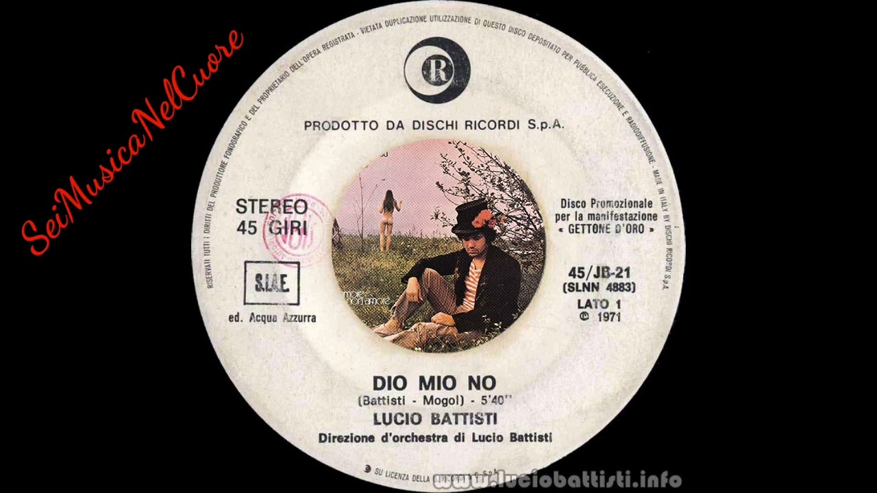 Lucio Battisti I 45 giri - Dio mio no/Era - Base