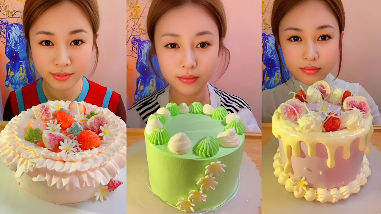 ASMR 🍰 “So Beautiful Cake ASMR 😍 Soft Cream & Satisfying Eating Sounds” 🍰✨