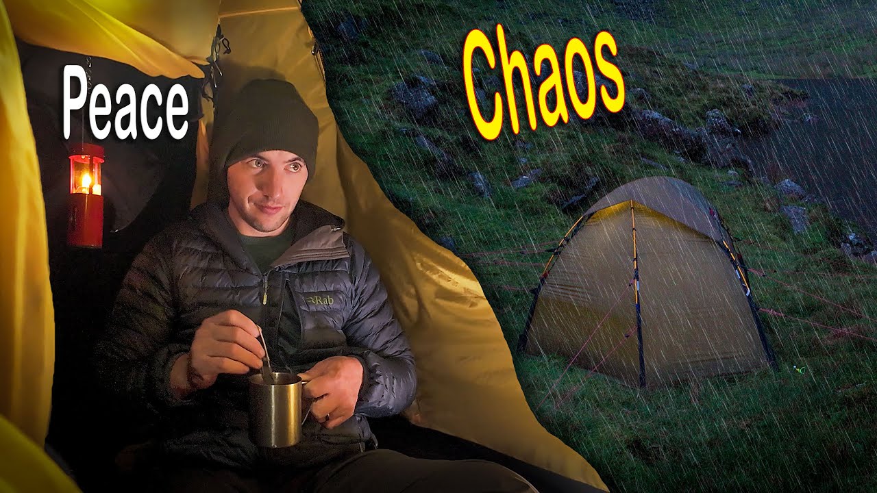 The WORST RAINSTORM I've Ever Camped In! SOLO Mountain Tent Camping in a Storm