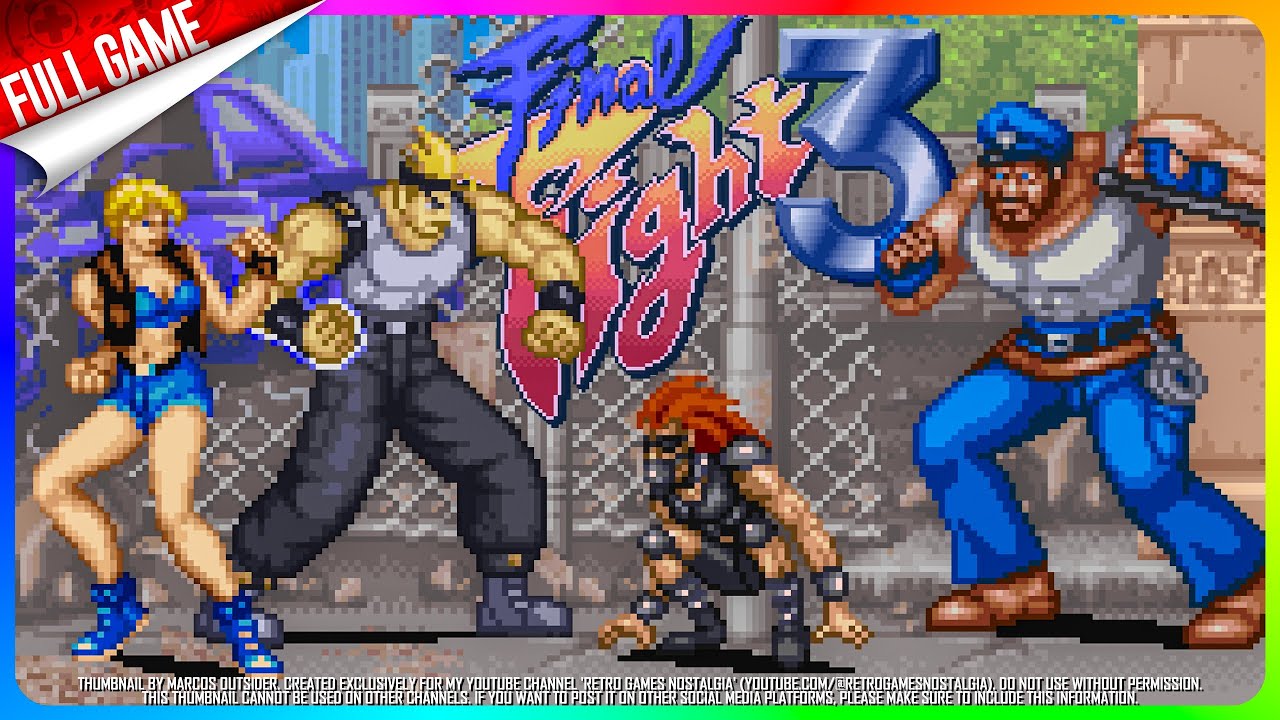 Final Fight 3 [Slowdown Patch] (SNES - США) Полное прохождение (Автоматическая игра для двух игро...