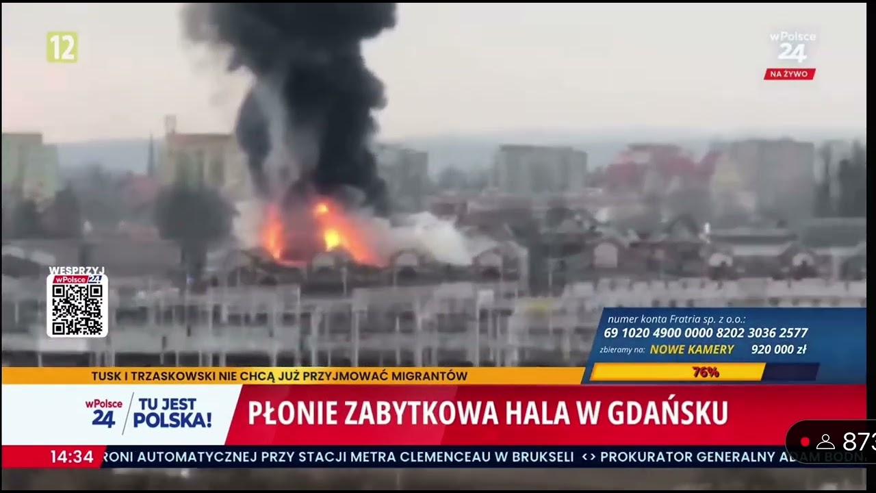PILNE! Gigantyczny pożar w Gdańsku. Płonie zabytkowa hala