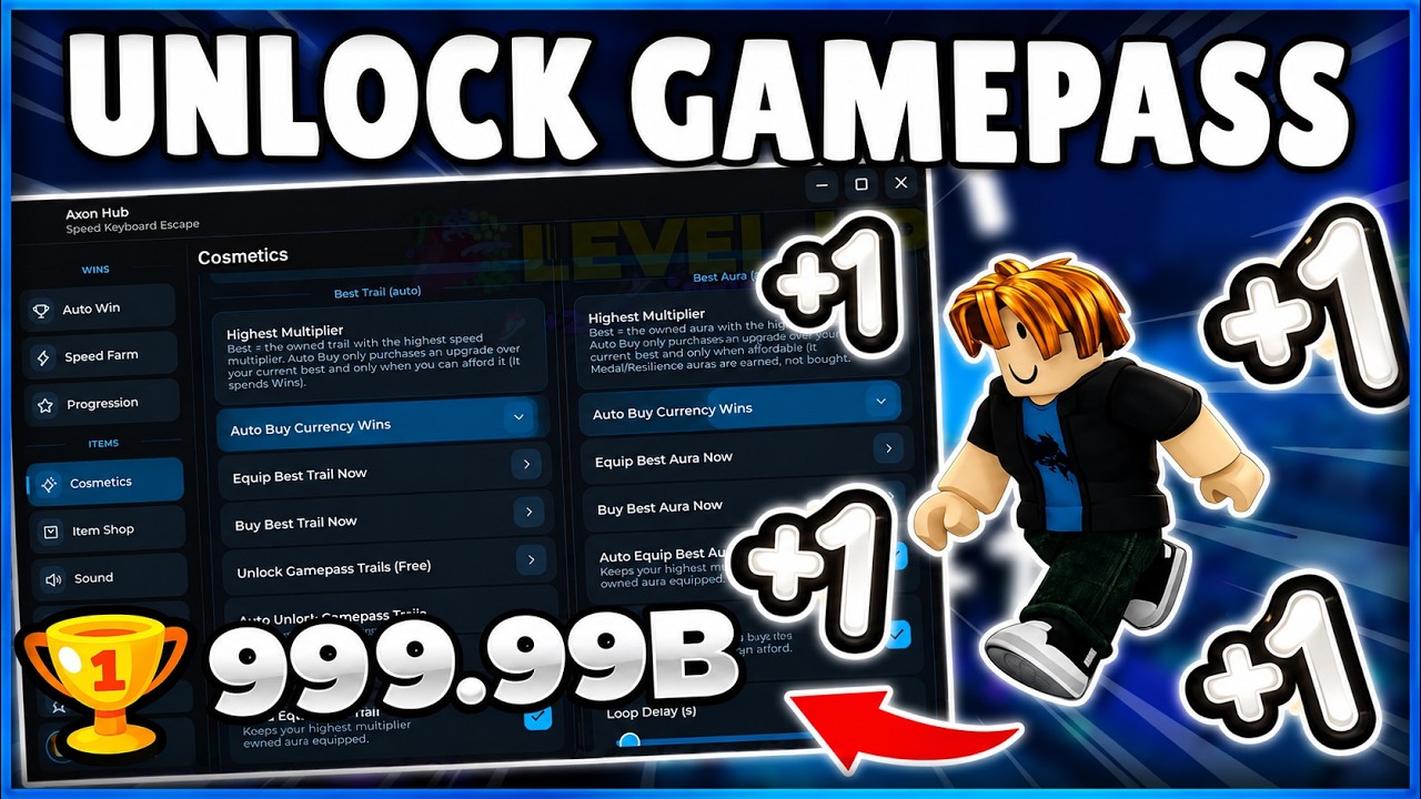 BEST +1 Speed Keyboard Escape Script 2026 | UNLOCK GAMEPASS, AUTO FARM, AUTO SPEED