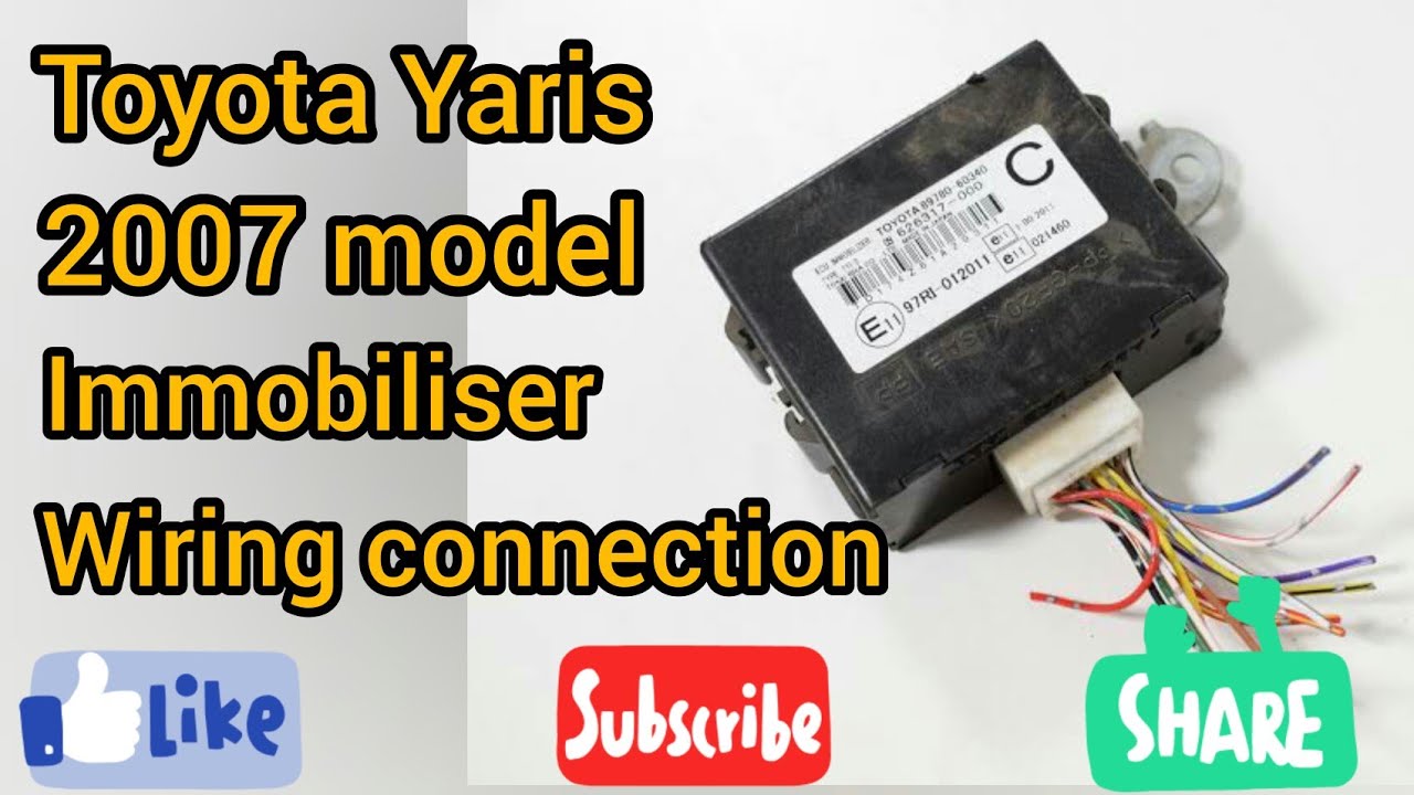 Toyota Yaris 2007 immobiliser wiring explain in Urdu/Hindi