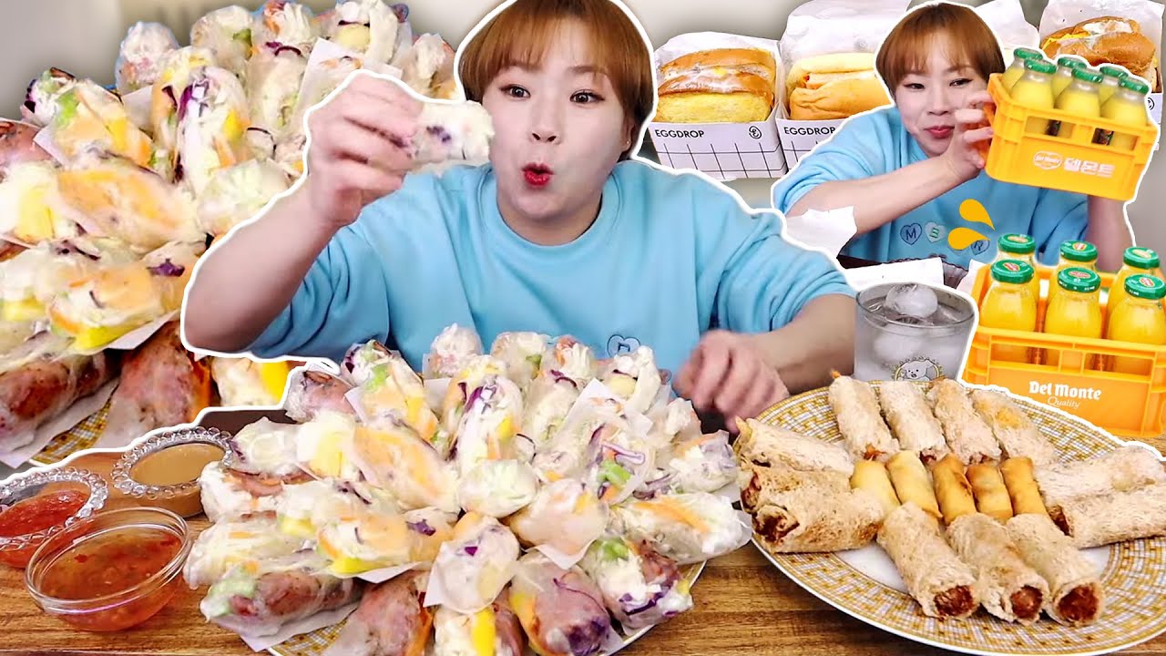 🌻월남쌈 꽃이 피었습니다🌼 배달이 왔어요~ 델몬트 미니병 배달이요~🍊20211103/Mukbang, eating show