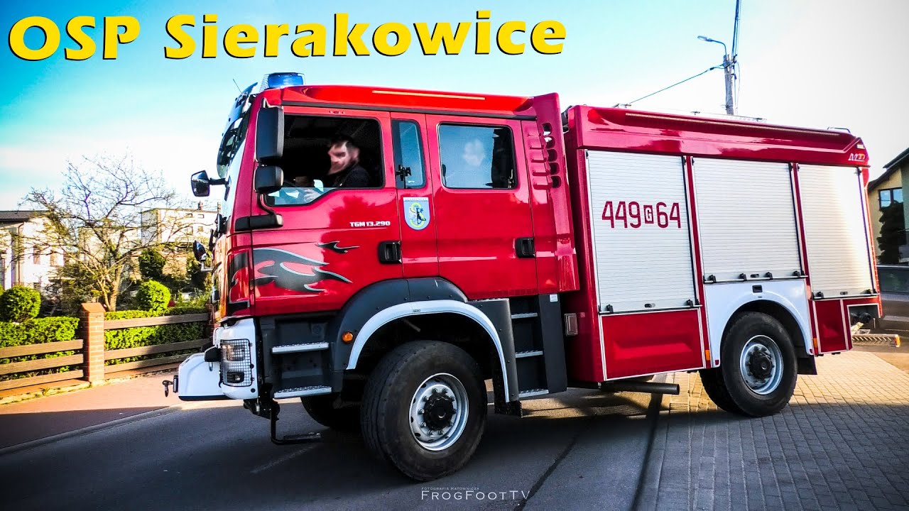 Alarmowanie i wyjazd 2 zastępów OSP SIERAKOWICE | Ochotnicza Straż Pożarna