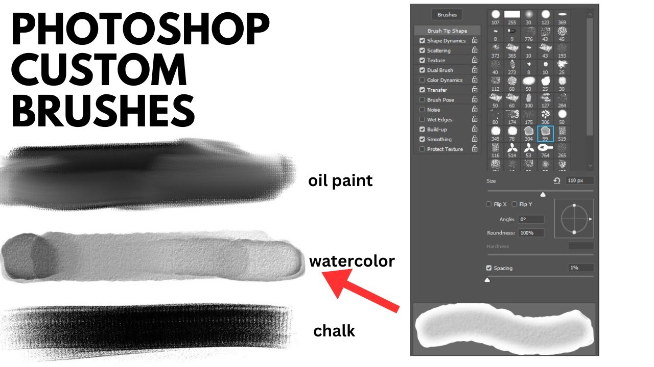 Make your own custom brushes in photoshop