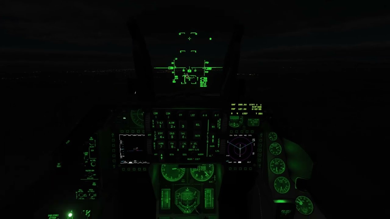 F-16 block50 night landing at airport Vaziani.
