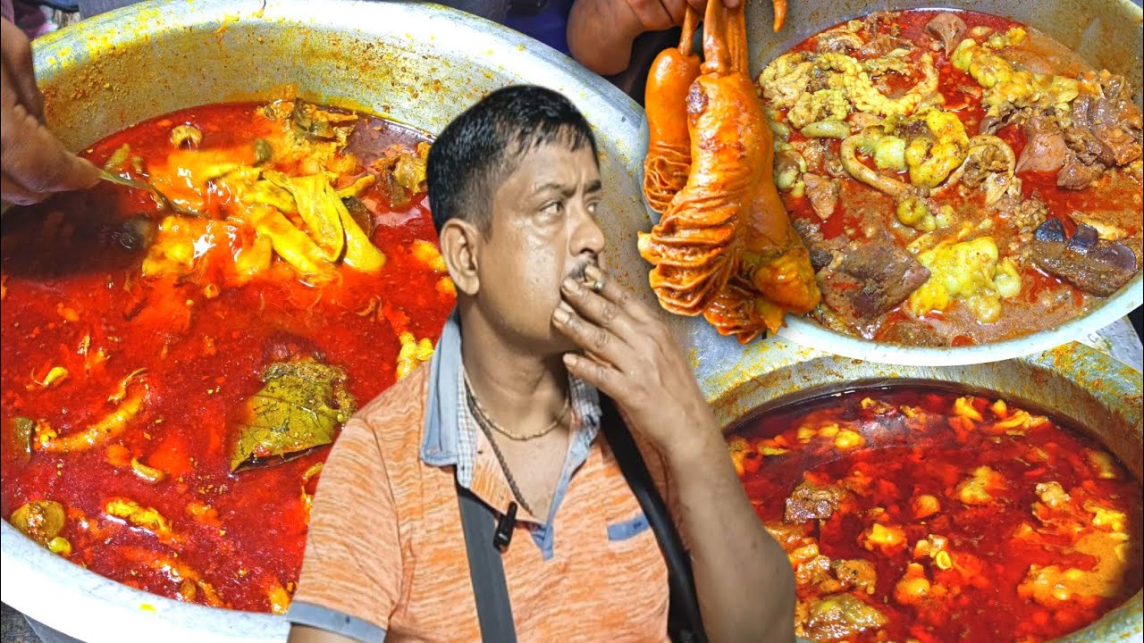 Kolkata Street Food | Uncle selling all body parts of Goat | Mutton chusta, Mutton all items 