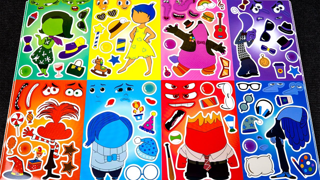 🎥Now Showing! INSIDE OUT 2 Sticker Book Makeover 😆| Fun Activities with Joy, Sadness & Disgust!