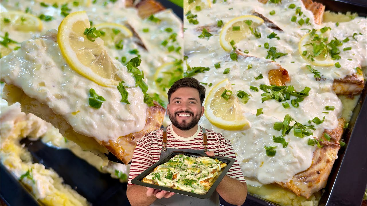 RECEITA SUPER FÁCIL DE PEIXE AO MOLHO DE LIMÃO! REFEIÇÃO COMPLETA E DELICIOSA | Gabriel Freitas