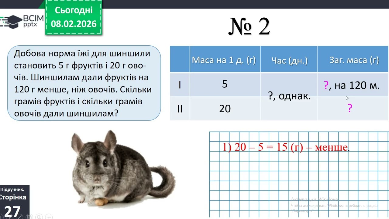 09 02  Математика  Розвязуємо задачі на знаходження невідомих за двома різницями