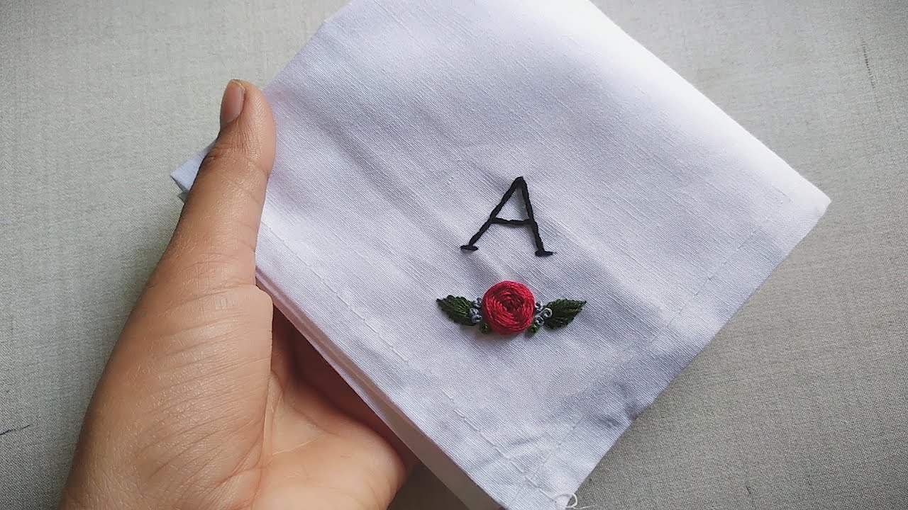 How to Embroder on handkerchief || Hand embroidery for beginners || Let's Explore