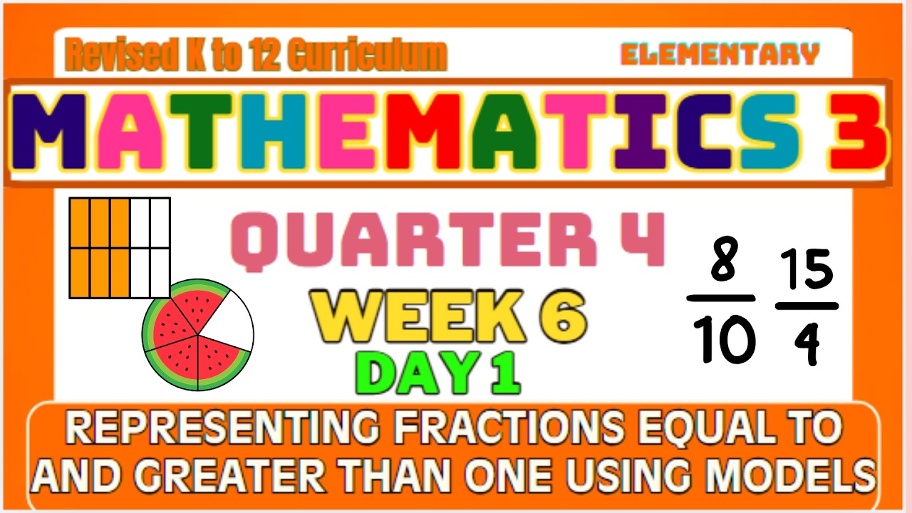Math 3 Quarter 4 Week 6 Day 1 | Fractions Equal to One and Greater Than One Revised K-12