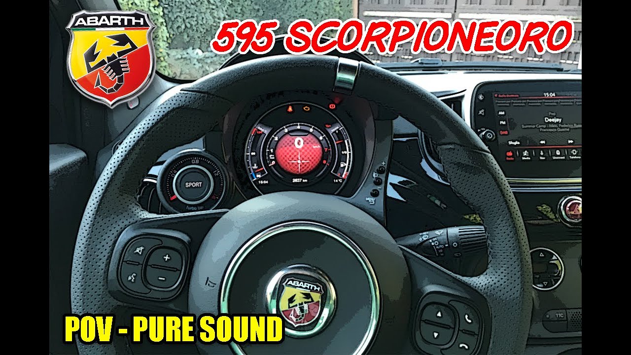 2021 Abarth 595 scorpione oro - scarico exhaust skull garage + filtro (165 hp) - POV Drive on ROAD