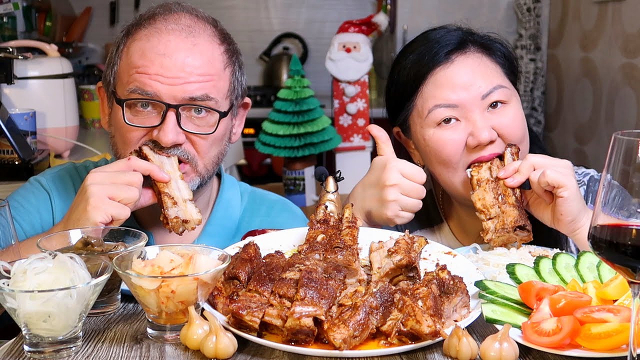 Мукбанг Свиные Ребра / Продолжаем готовиться к Новому году / Mukbang Pork Ribs