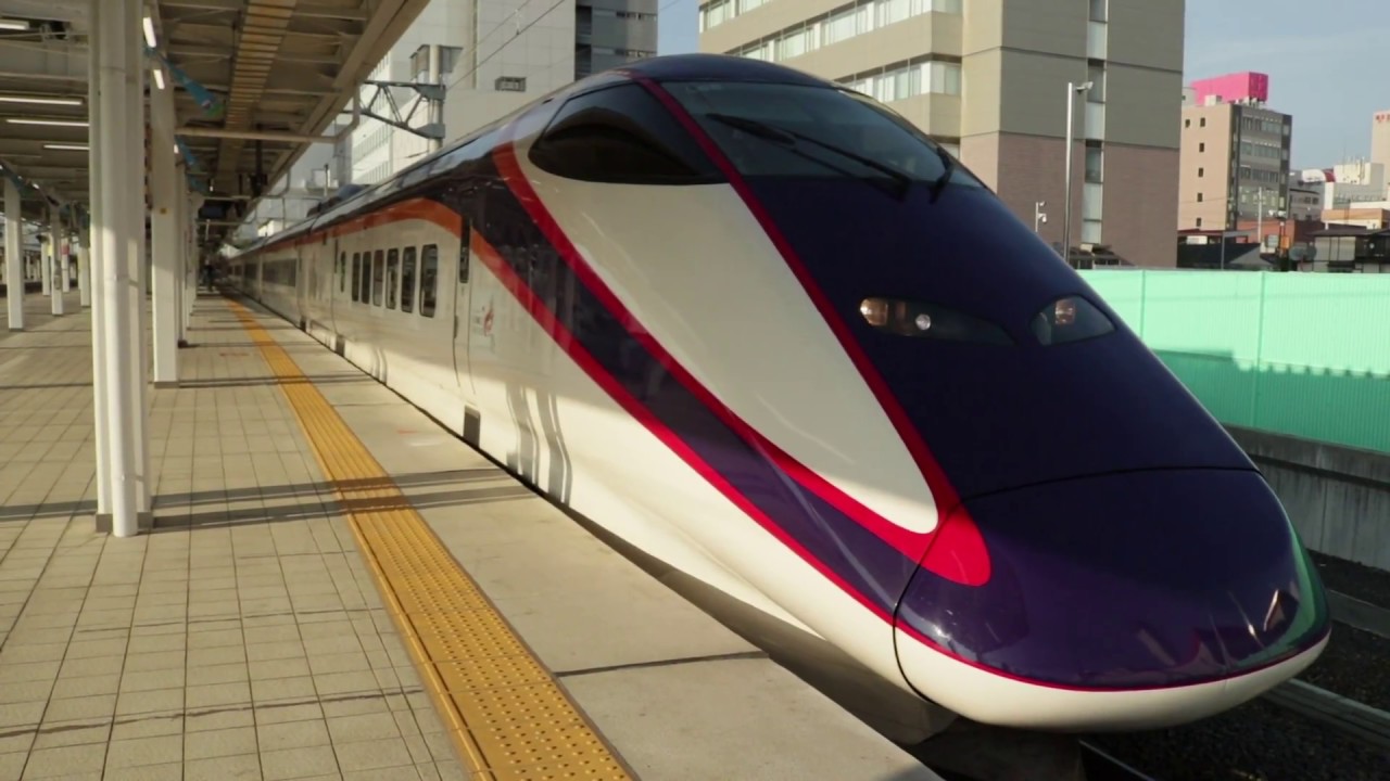【HD】キハ101形 Aterazawa Line & E3系2000番台 山形新幹線つばさ154号 Yamagata Shinkansen TSUBASA 山形駅 発車シーン！　Max Making