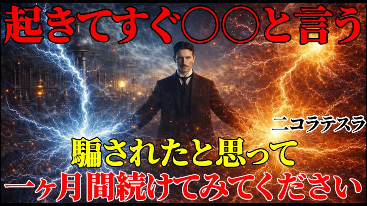 【二コラ・テスラ】※騙されたと思ってこれを一ヶ月続けてください。起きてすぐ『○○』と声に出す。30日後、本当に最高の日々になります｜周波数｜名言｜偉人｜成功哲学｜人生