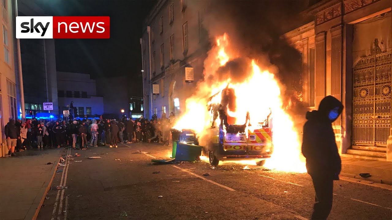 Several police officers injured during protest in Bristol