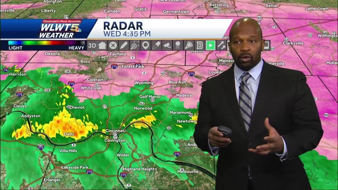 Tracking freezing rain then chance for thunderstorms