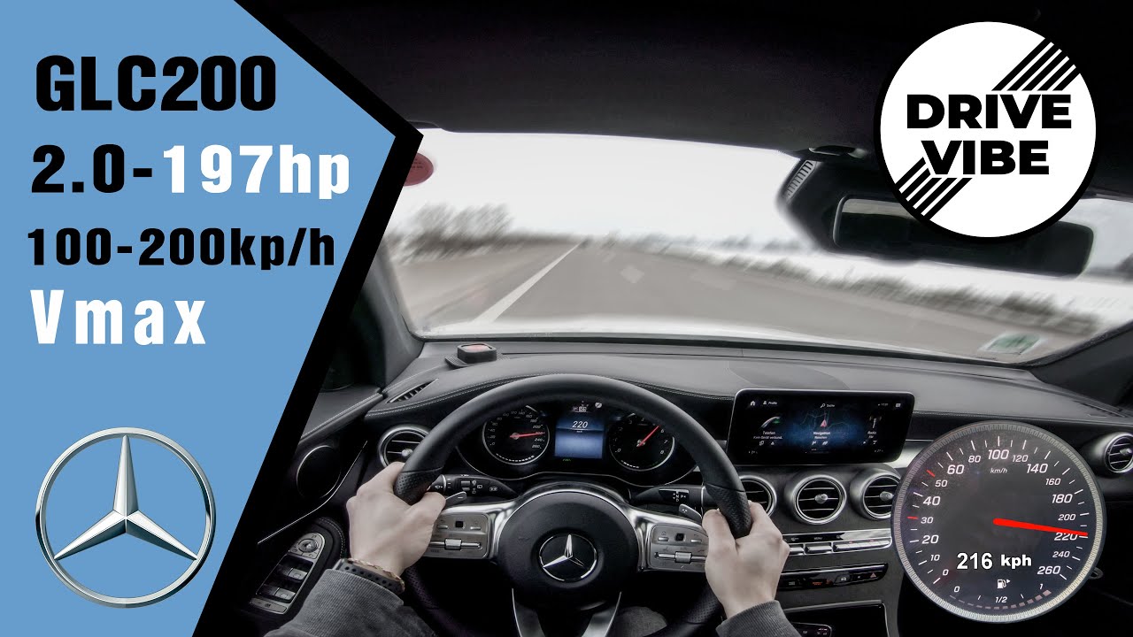 [4k] Mercedes Benz GLC 200 (2020) 197hp - POV - 0-200kph Autobahn - Vmax - TopSpeed