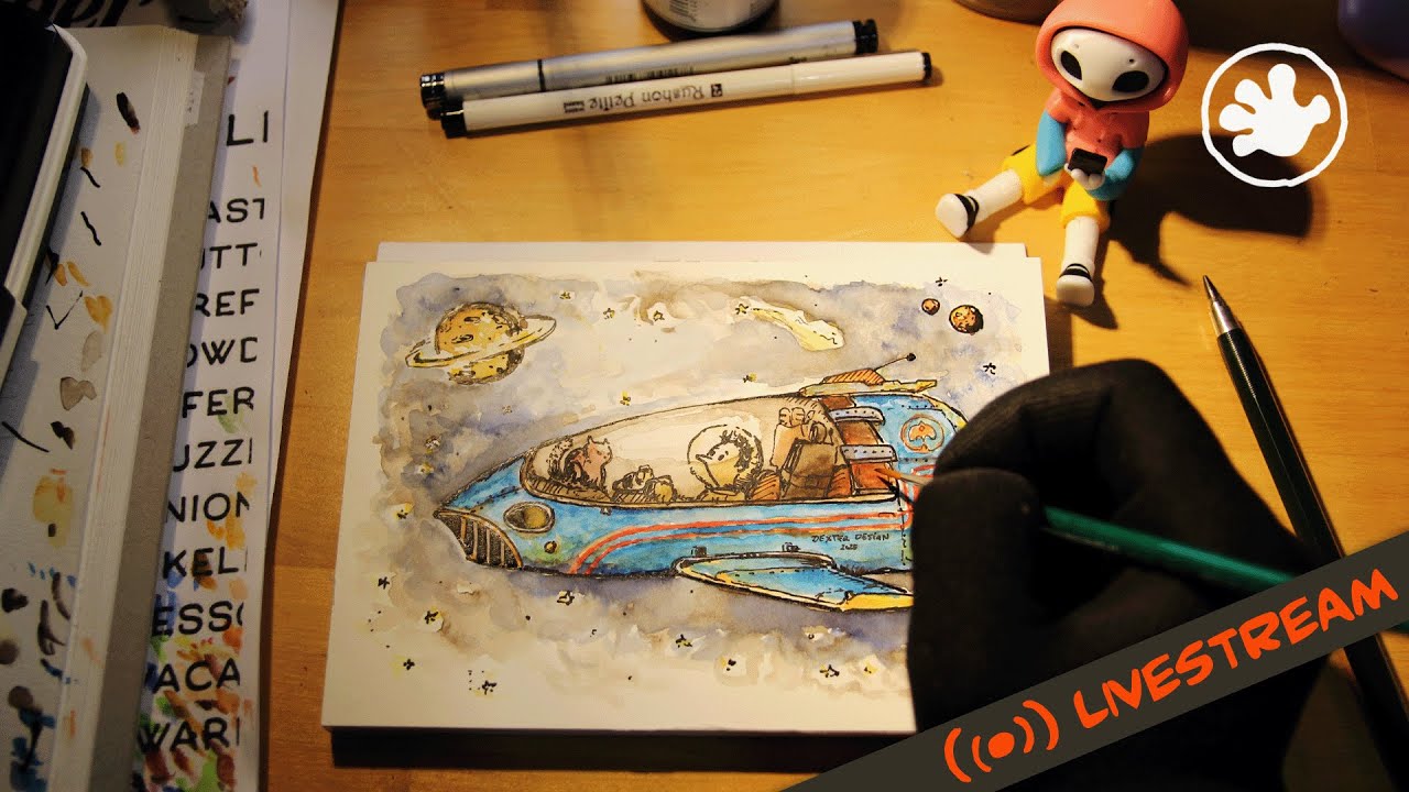 🔴 Art Stream | Inktober Tag 30/31 "Vacant"- traditionell Zeichnen [GER]