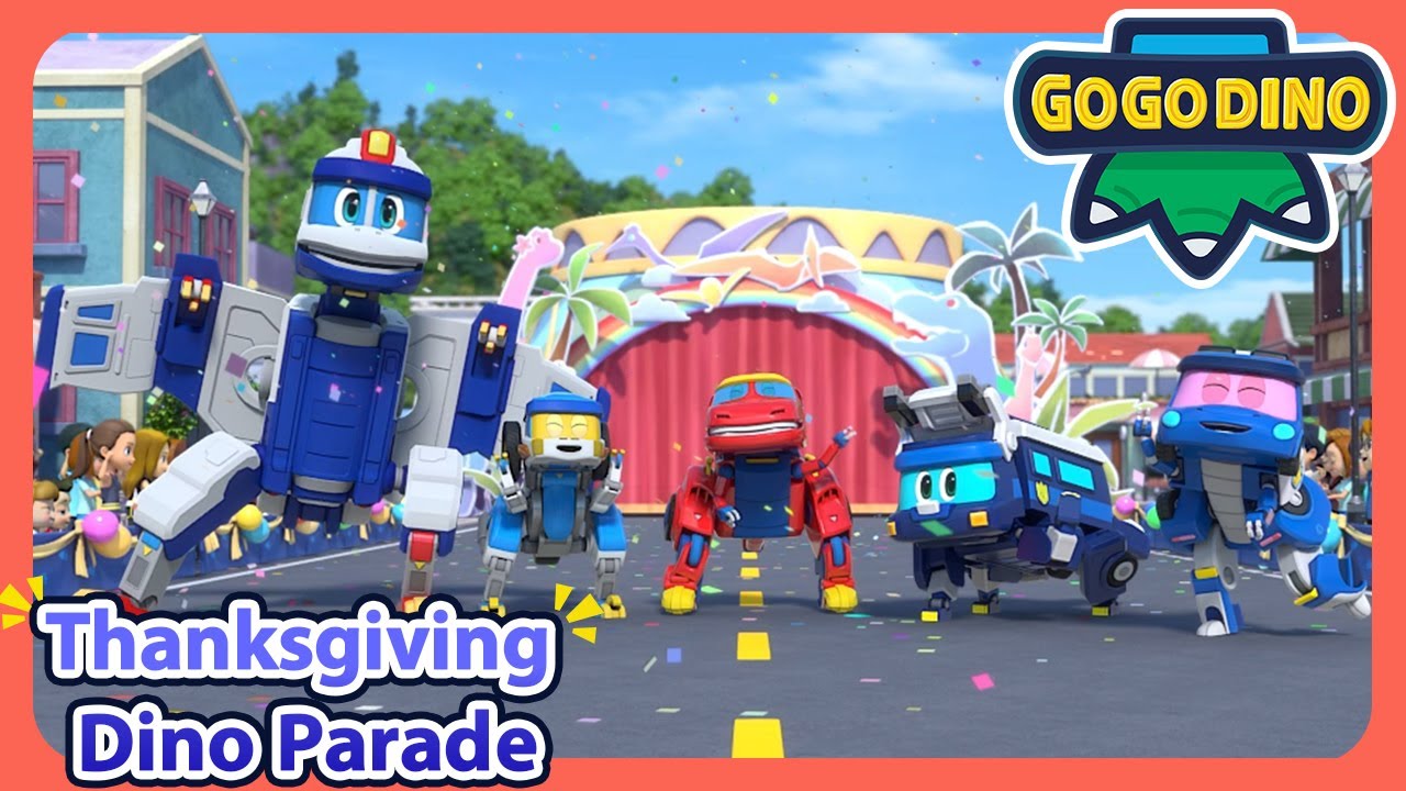 🦖Thanksgiving Dino Parade | Go Go Dino Thanksgiving Special | Holiday Special Cartoon | For Kids