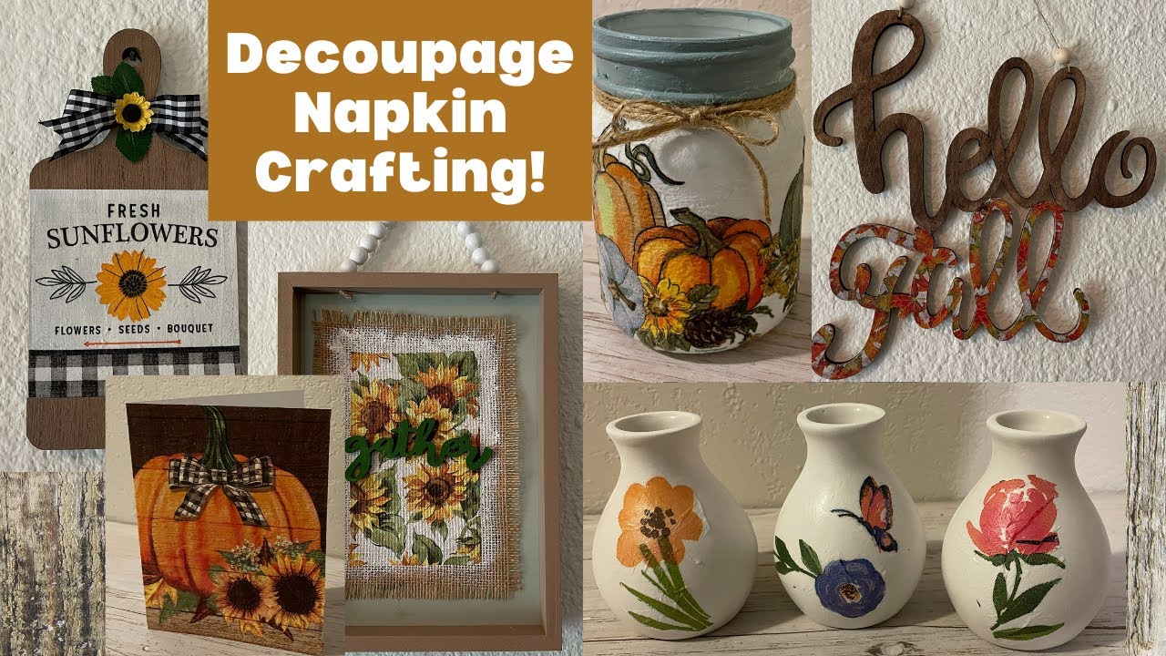 Decoupage napkins on burlap, paper, glass, wood and ceramic!