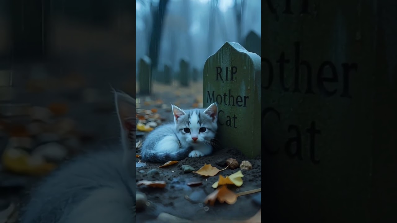 Kitten Cries at Mother's Grave 💔 | RIP Mom Cat 😿 #sadcat #cryingkittens #animalrescue