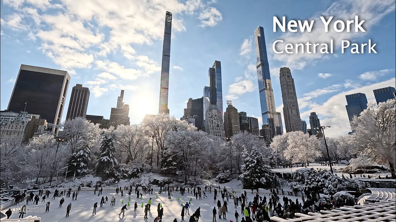 New York - Winter walk in Central Park  NYC 4К 60fps HDR