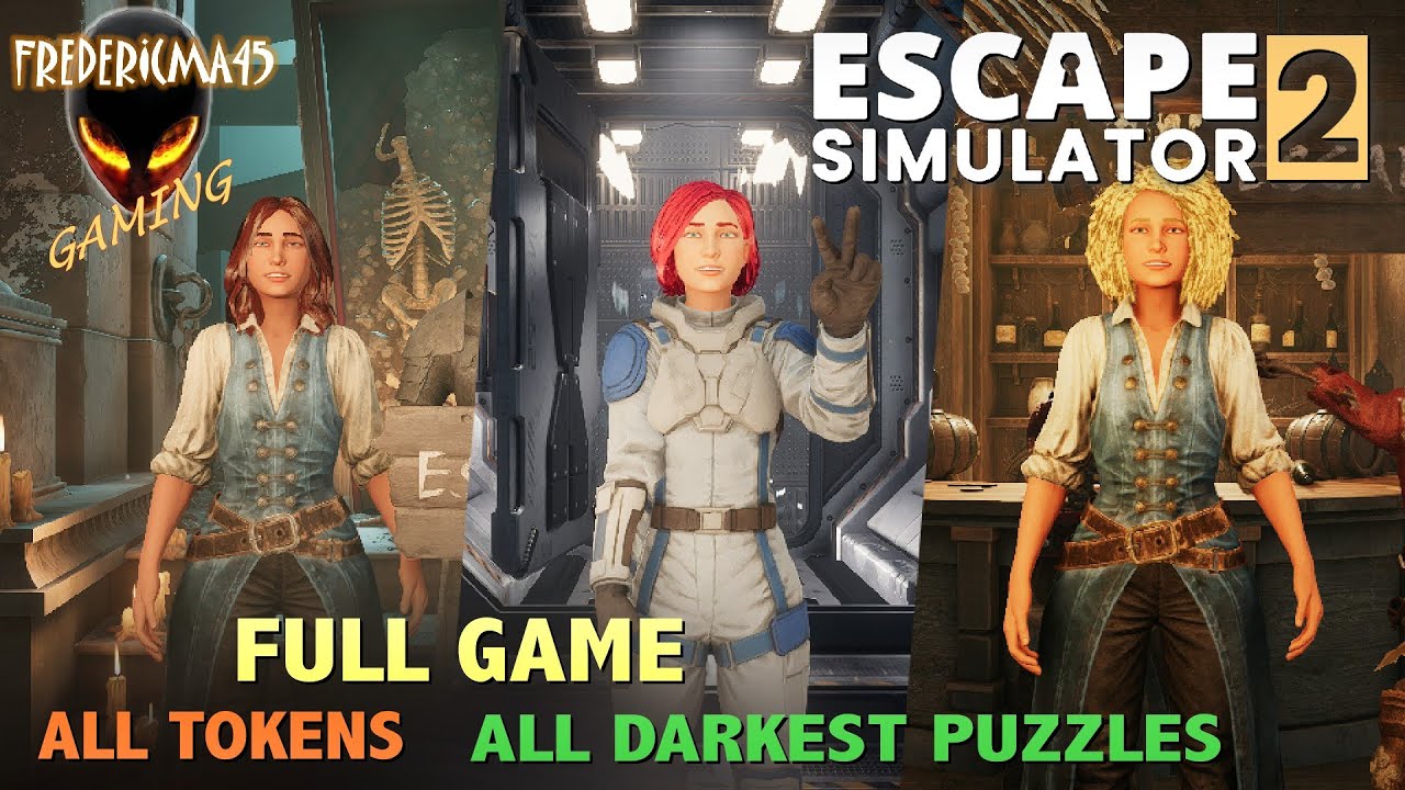 Escape Simulator 2 FULL GAME / All Tokens Location + Darkest Puzzles + Achievements / Lobby SECRETS