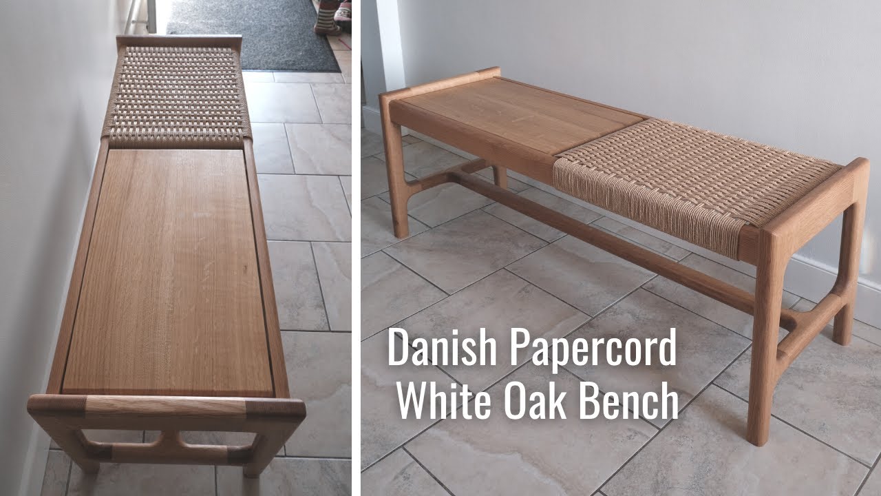 Mid Century Modern Danish Papercord Bench - Plans Available