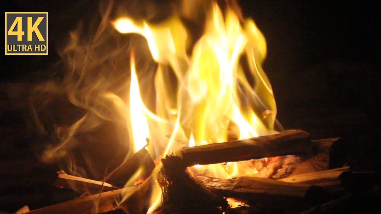 4K 🏕️ Authentic Campfire Relaxation: The Most Soothing Nature Sounds 🔥 No Music