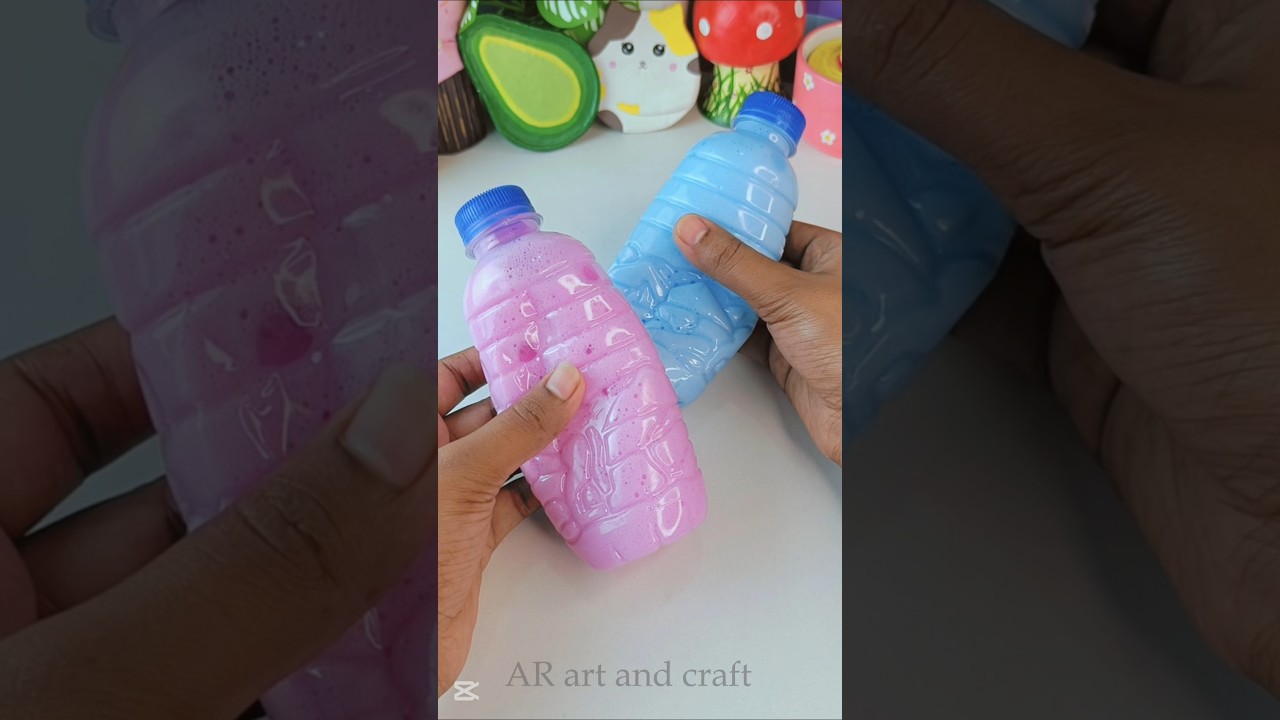 💦 DIY bottle squishy 💖💙 #shorts #youtubeshorts #art #craft