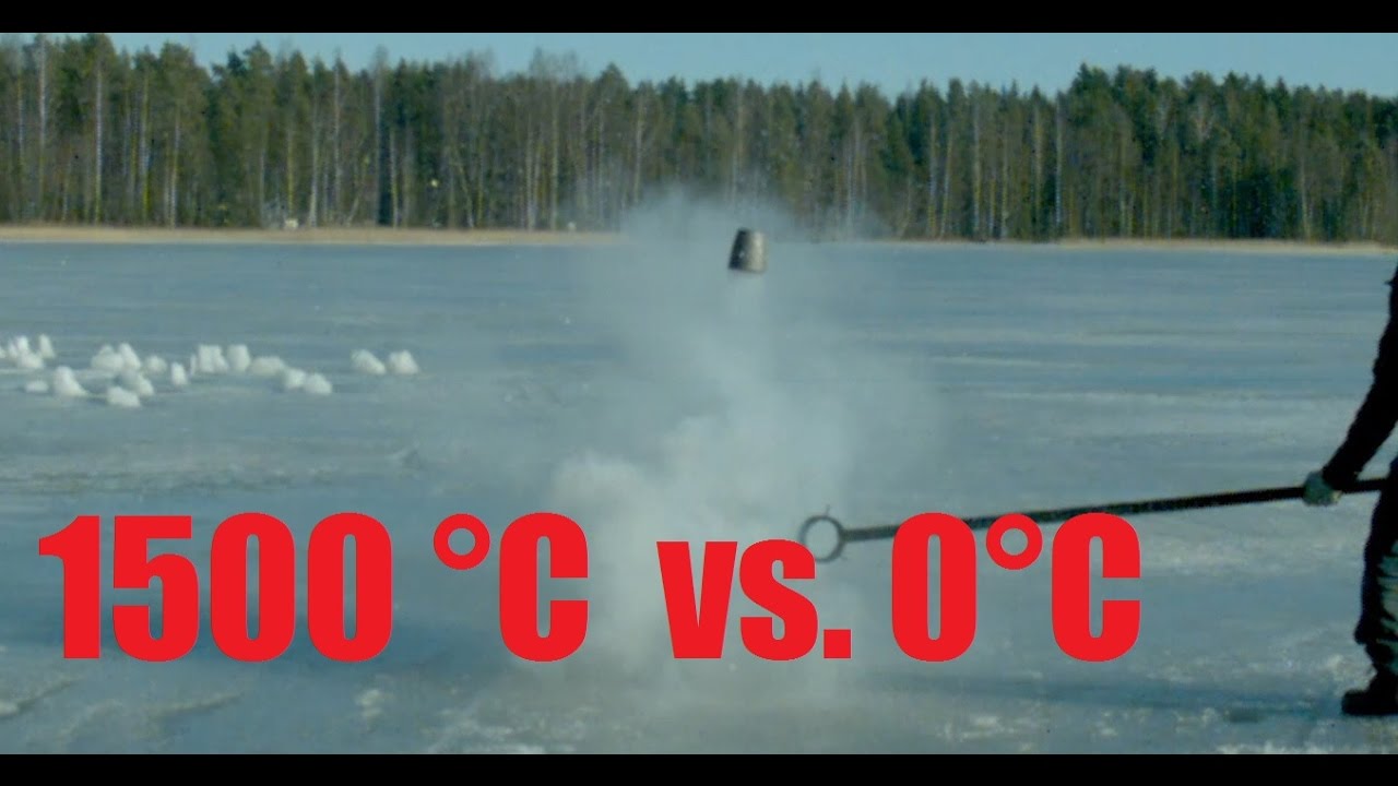 Molten Copper, Aluminium and Salt Vs. Frozen Lake