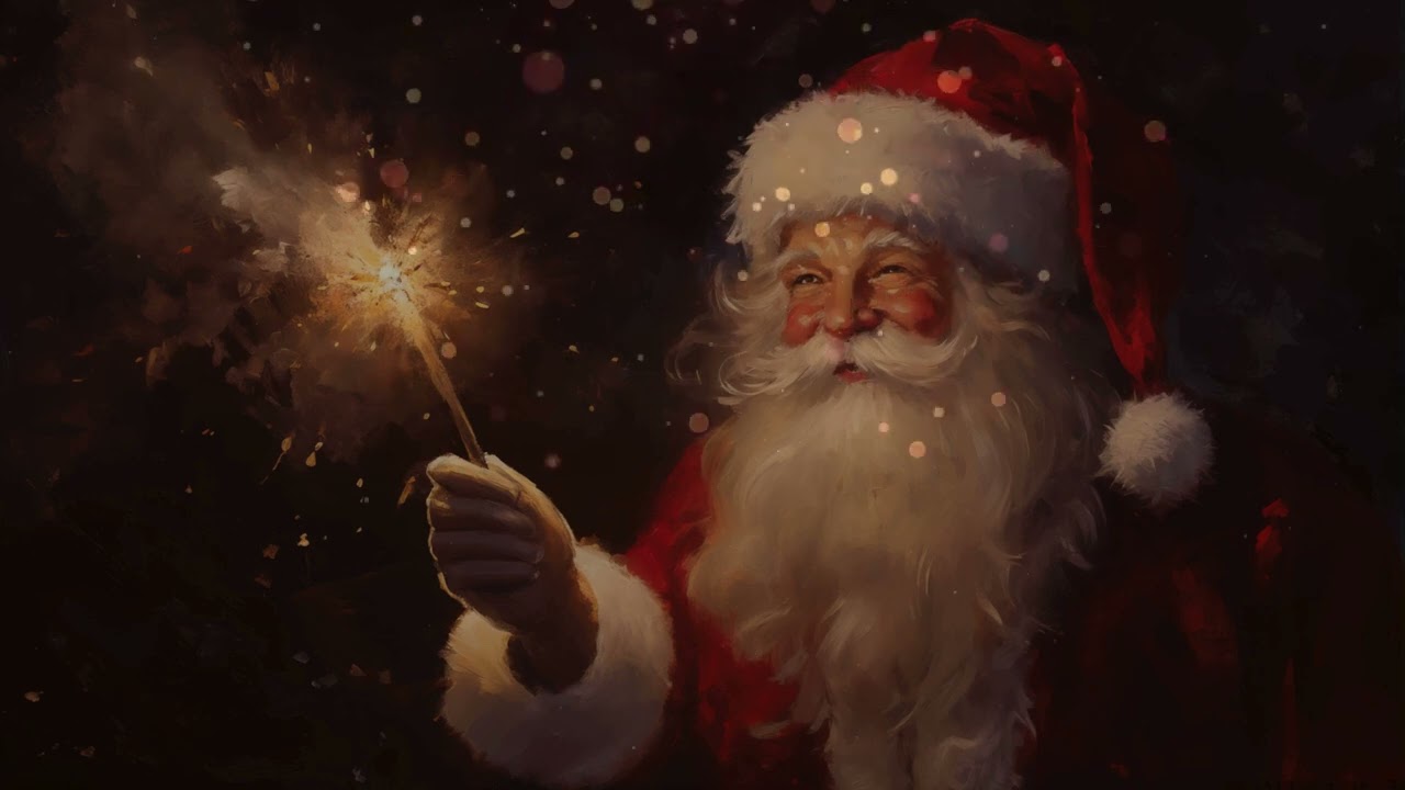 Vintage Christmas Ambience Screensaver Santa TV Art Screen Holiday Slideshow Christmas Frame Video