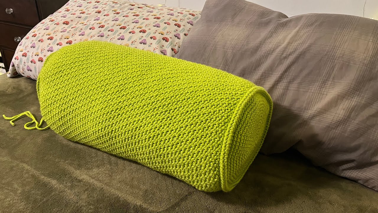 Crocheted Round Pillow - Extra Blanket Storage!