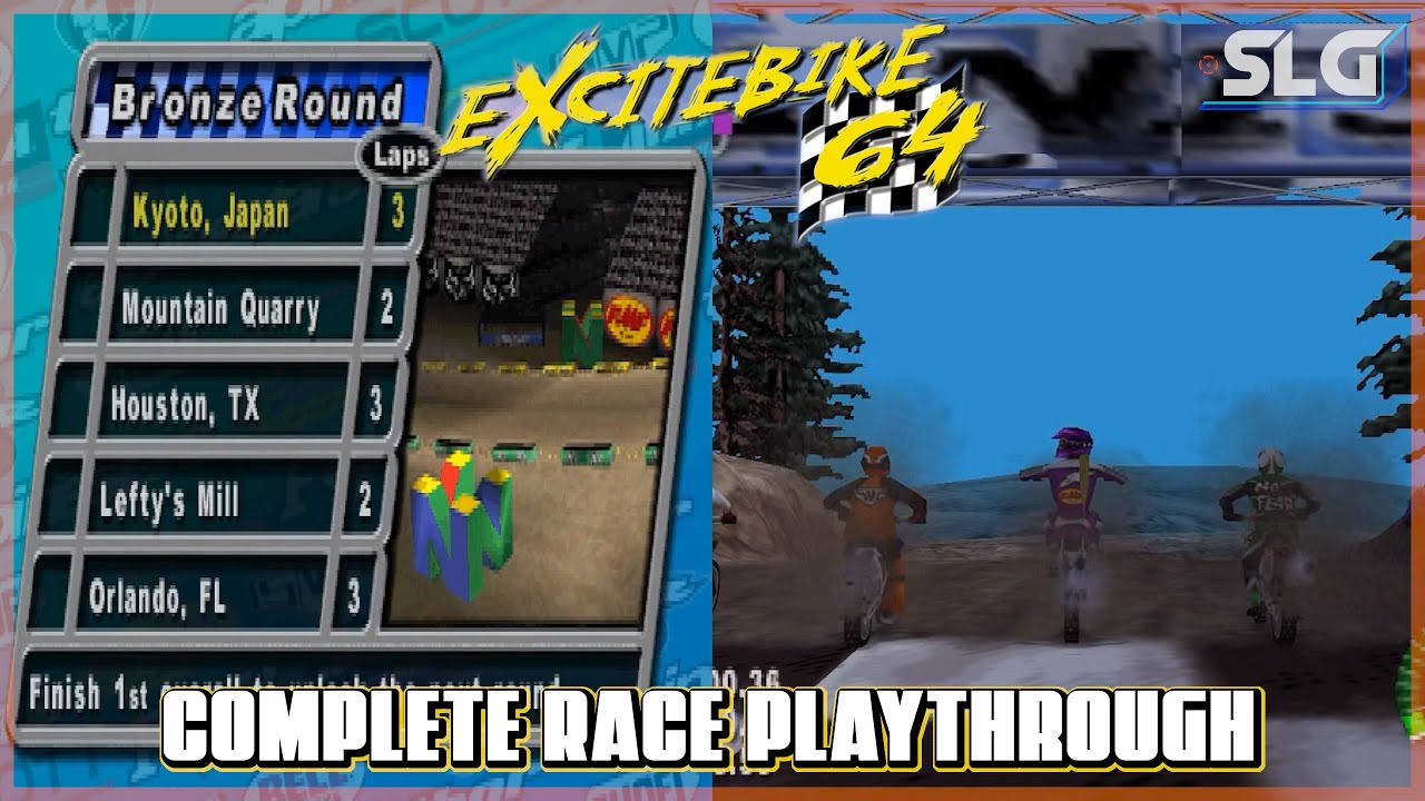 Excitebike 64 Circuit - All Race Tracks [1080P]
