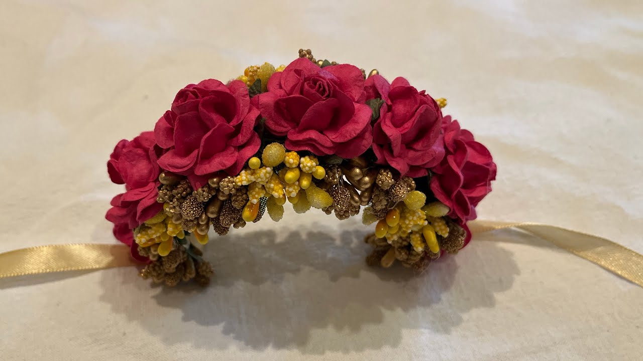 Artificial flower jewellery making bracelet/easy floral jewellery for mehndi haldi