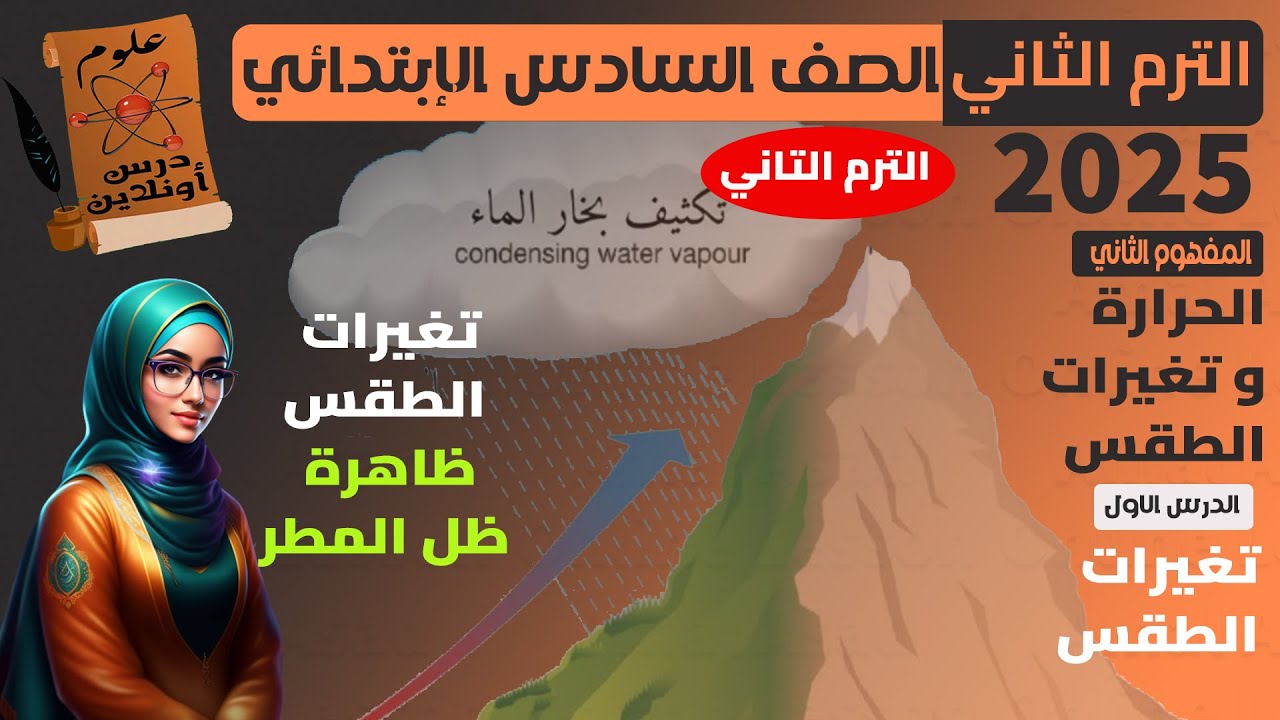 B1- علوم الصف السادس الترم التاني (2026) المفهوم الثاني - الدرس الاول ( تغيرات الطقس )
