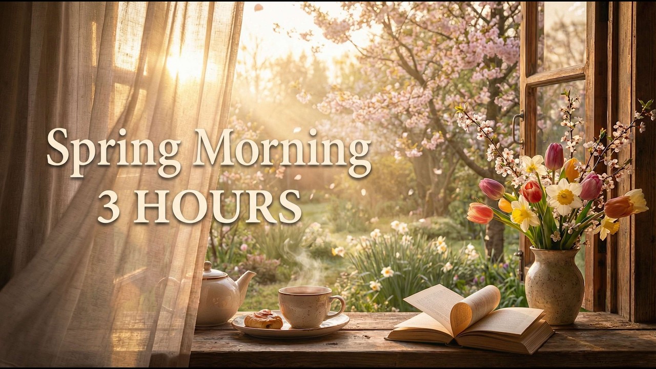 Spring Morning Ambience 🌸 Birds Singing & Soft Piano Music | 3 Hours for Sleep, Study & Relax