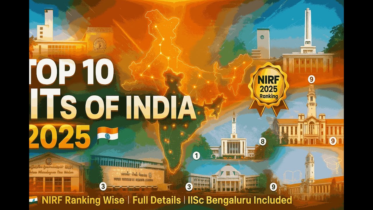 Top 10 IITs of India 2025 NIRF Ranking Wise Full Details IISc Bengaluru Included