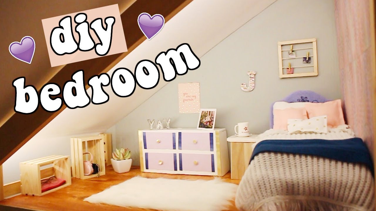 СПАЛЬНЯ AG своими руками! | Как сделать миниатюрную спальню Tumblr #DeckOutTheDollhouse
