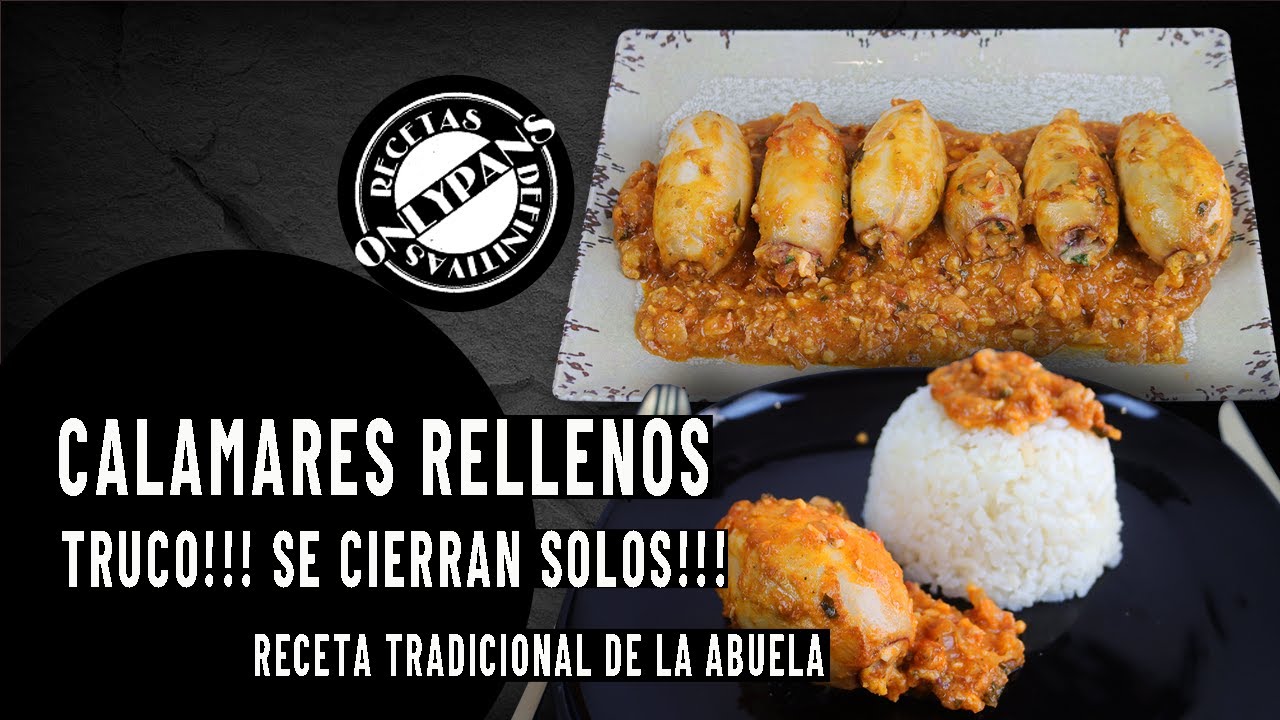 CALAMARES RELLENOS DE JAMÓN CON SUPER TRUCO!!!!!. Se cierran solos. La receta de mi abuela