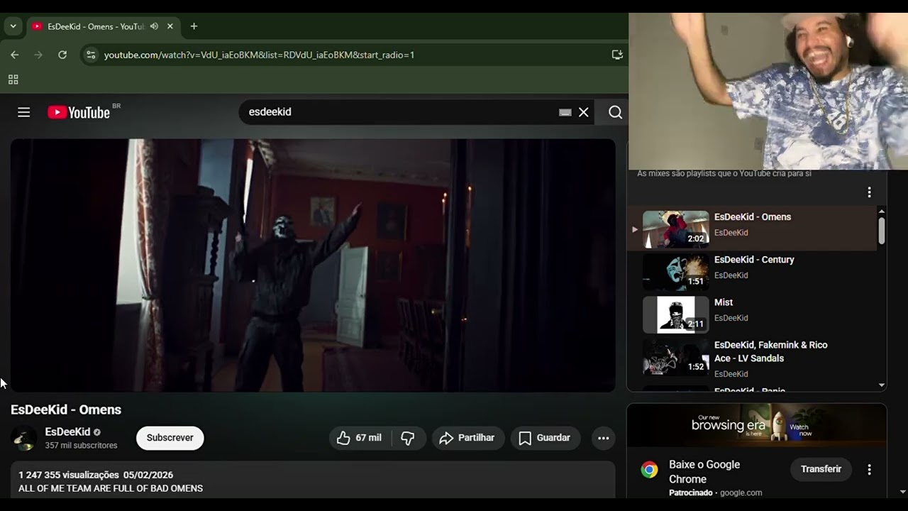 Brazilian Reacts to EsDeeKid - Omens