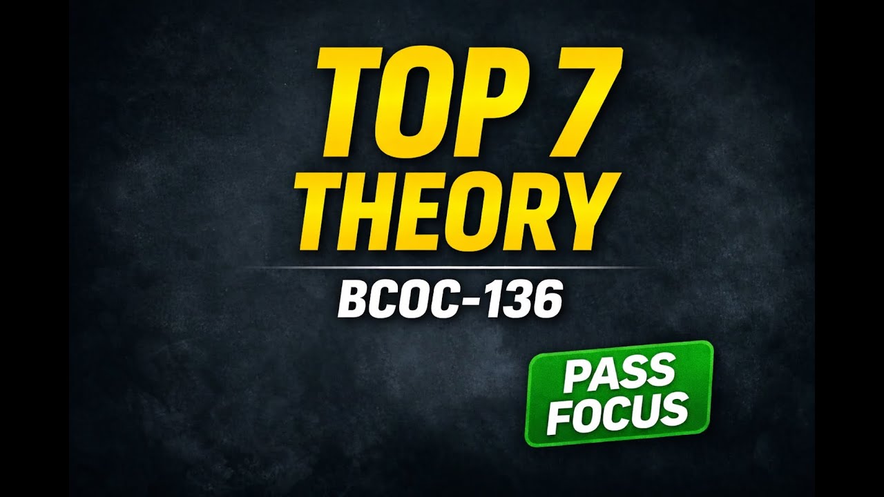 BCOC-136 🔥 7 MOST IMPORTANT THEORY QUESTIONS | IGNOU Income Tax