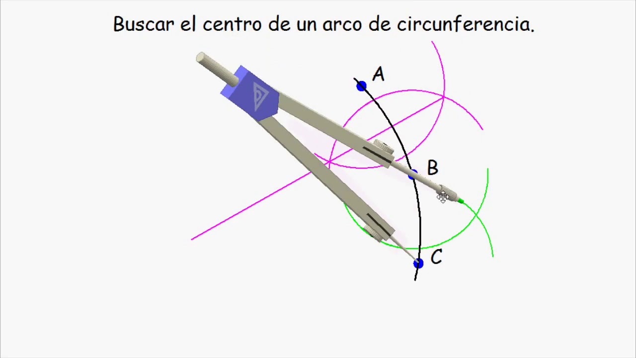 Cómo hallar el centro de un arco de circunferencia.