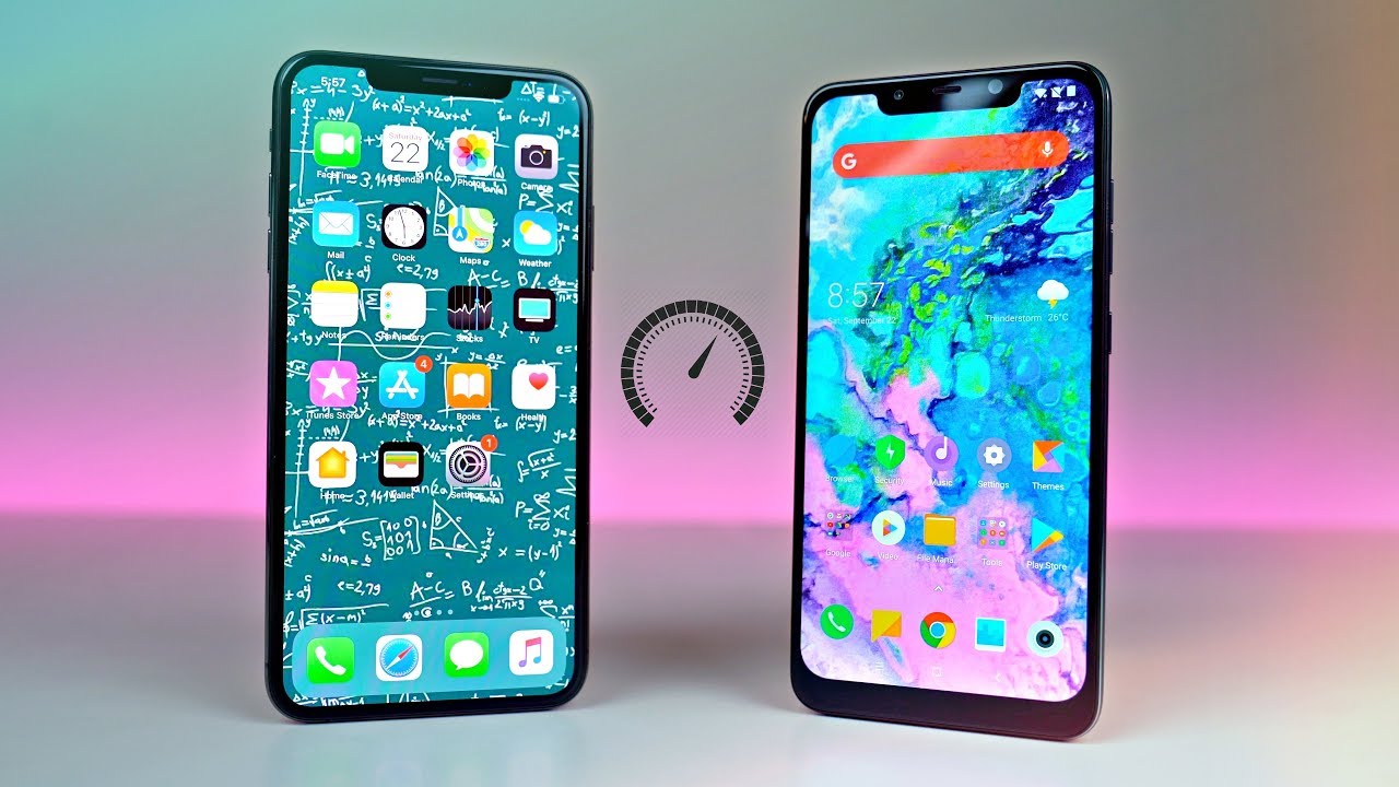 iPhone XS MAX vs POCOPHONE F1 - Speed Test! (Shocking)