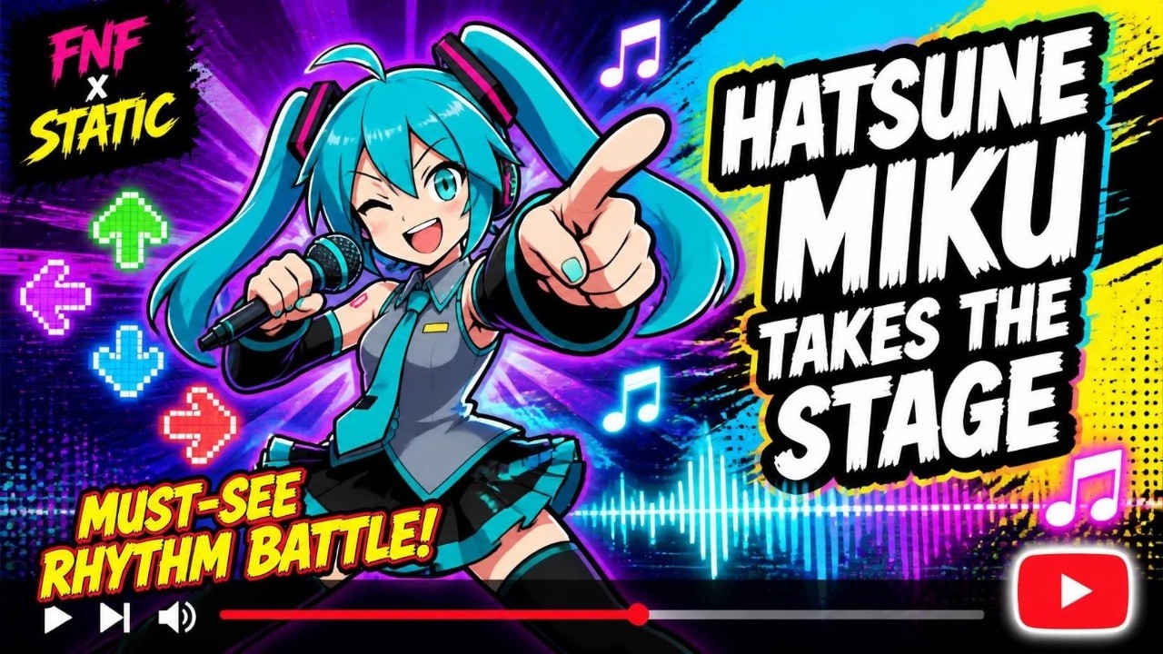 FNF x Static: Hatsune Miku Takes the Stage in a Must See Rhythm Battle! 🎤⚡️ | Epic Gameplay! #fnf