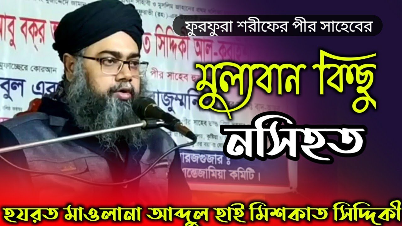 ফুরফুরা শরীফের পীর সাহেবের মুল্যবান কিছু নসিহত হযরত মাওঃ আব্দুল হাই মিশকাত সিদ্দিকী নতুন ওয়াজ ২০২২