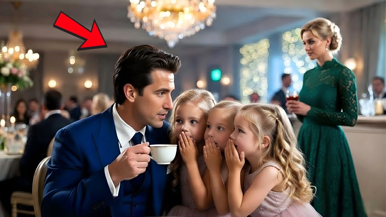 Papà single beveva tè da solo, finché tre gemelline sussurrano: “Fingi di essere nostro padre”